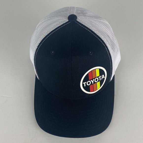 Toyota 3 Stripe Logo Baseball Cap Adult‎ Trucker Hat Black White Snapback Forbes - Picture 4 of 9